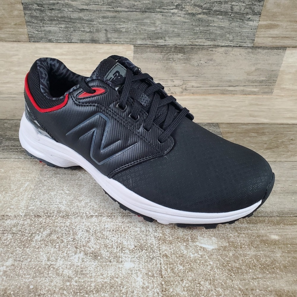 New Balance Brighton Golf Sneakers Sz 9‎ D Athletic Black Red Spikes Shoes